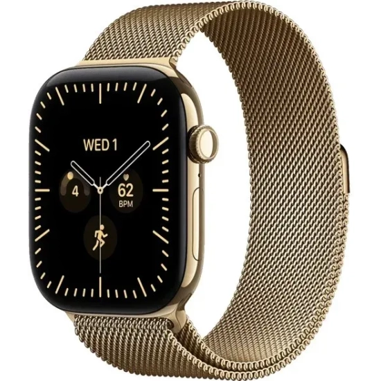 Apple Watch Series 12 42 mm GPS + Cellular; koperta 42 mm, materiał: tytan, kolor: promieniste złoto; bransoleta mediola