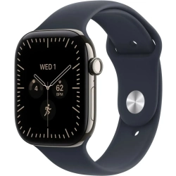 Apple Watch Series 12 46 mm GPS + Cellular; koperta 46 mm, materiał: tytan, kolor: naturalny; pasek sportowy, kolor: gra