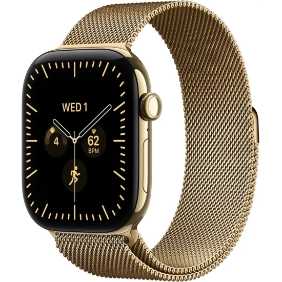 Apple Watch Series 12 46 mm GPS + Cellular; koperta 46 mm, materiał: tytan, kolor: promieniste złoto; bransoleta mediola