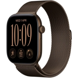 Apple Watch Series 12 46 mm GPS; koperta 46 mm, materiał: aluminium, kolor: ciemny brąz; bransoleta mediolańska, kolor: