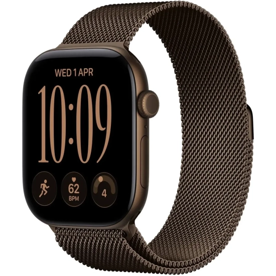 Apple Watch Series 12 46 mm GPS; koperta 46 mm, materiał: aluminium, kolor: ciemny brąz; bransoleta mediolańska, kolor: