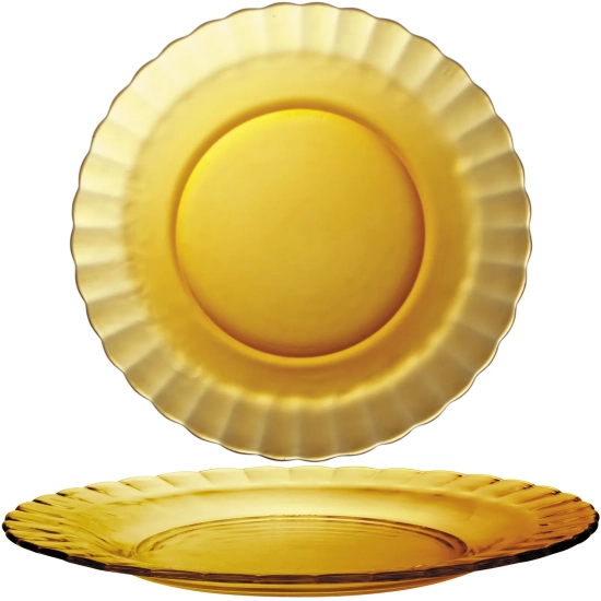 Talerz deserowy Duralex PICARDIE AMBER pomarańczowy śr. 205 mm - zestaw 6