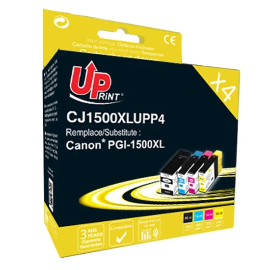 Kompatybilny zestaw tuszów UPrint do drukarek PGI 1500XL, 4 sztuki, CMYK