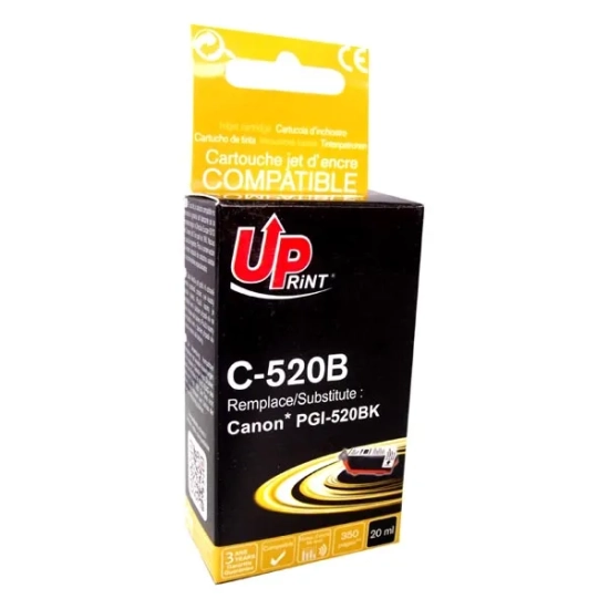 Kompatybilny tusz UPrint PGI520BK chipem C-520B, czarny, 20 ml