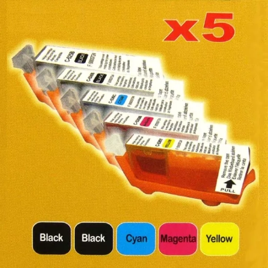 Kompatybilny zestaw tuszów UPrint do drukarek CLI526, 5 sztuki, CMYK