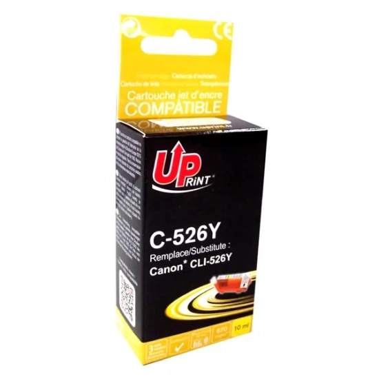 Kompatybilny tusz UPrint CLI526Y chipem C-526Y, żółty, 10 ml