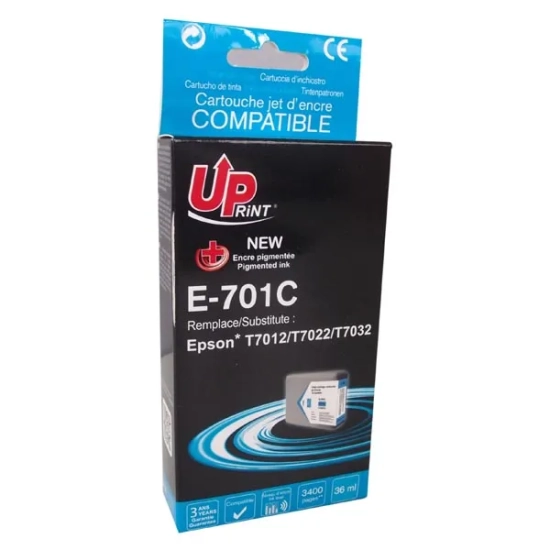 Kompatybilny tusz UPrint C13T70124010 XXL E-701C, cyjan, 36 ml, 3 200 stron