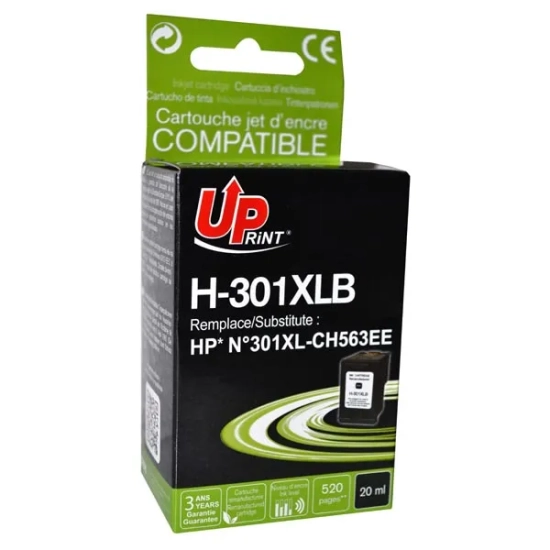 Kompatybilny tusz UPrint CH563EE HP 301XL H-301XLB, czarny, 20 ml