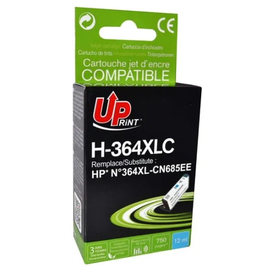 Kompatybilny tusz UPrint CB323EE CN685EE H-364XLC, cyjan, 12 ml