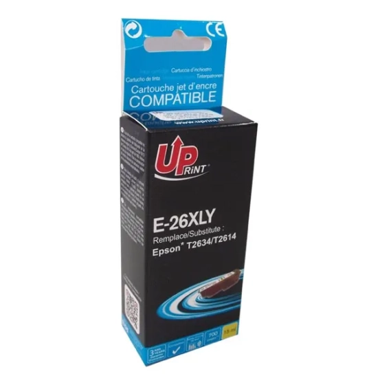 Kompatybilny tusz UPrint C13T26344010 T263440 E-26XLY, żółty, 15 ml
