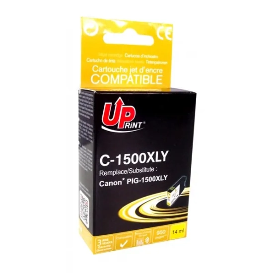 Kompatybilny tusz UPrint PGI 1500XL high capacity C-1500XLY, żółty, 14 ml