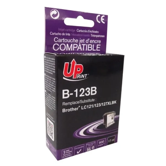 Kompatybilny tusz UPrint LC-123BK B-123B, czarny, 17 ml, 600 stron