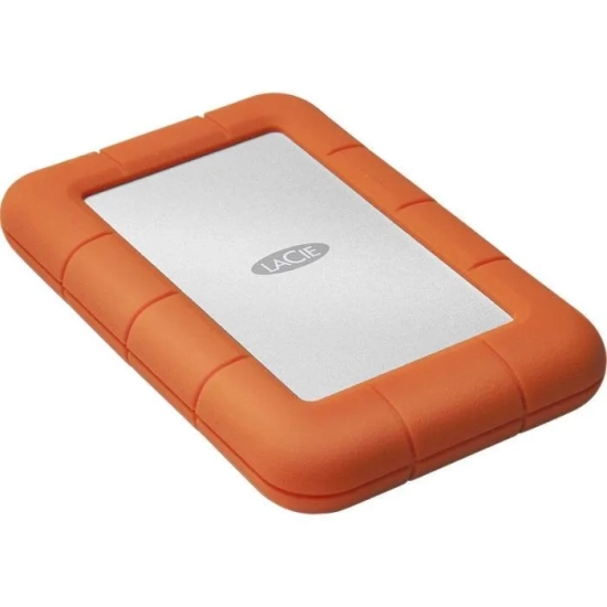 Pomarańczowy / srebrny zewnętrzny dysk LaCie Rugged Mini 2 TB, model LAC9000298.