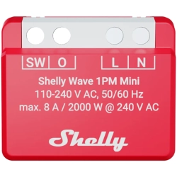 Inteligentny jednokanałowy przekaźnik Z-Wave Shelly Wave 1PM Mini LR z