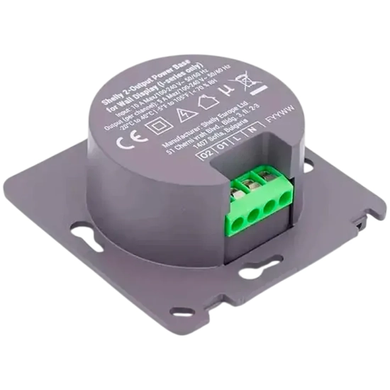 Podstawa zasilająca Shelly 2-output do Wall Display i-series