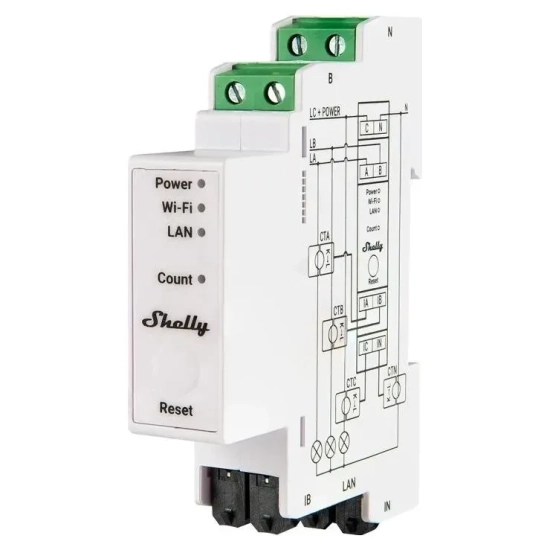 Miernik energii Shelly Pro 3EM 120A v2 DIN