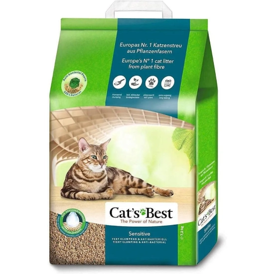 Cat's Best Sensitive - żwirek drewniany dla kota - 20 l