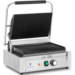 Royal Catering Grill kontaktowy elektryczny ryflowany 33 x 22 cm 2200 W