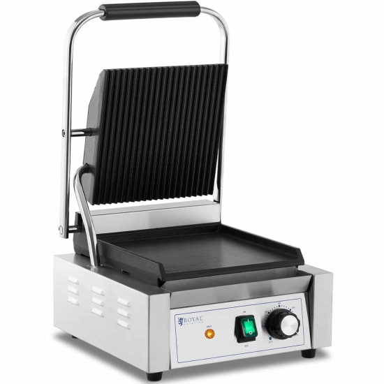 Royal Catering Grill kontaktowy elektryczny płyta gładka i ryflowana 23 x