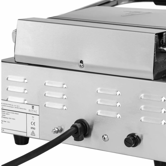Royal Catering Grill kontaktowy elektryczny płyta gładka i ryflowana 23 x