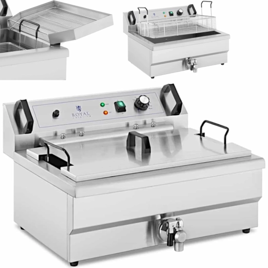 Royal Catering Smażalnik do pączków ryb frytek z ociekaczem 3000 W 16 l