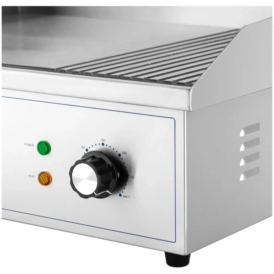 Royal Catering Grill elektryczny płyta grillowa gładka ryflowana 548 x 350