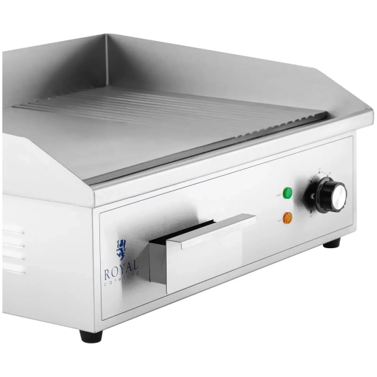 Royal Catering Grill elektryczny płyta grillowa gładka ryflowana 548 x 350