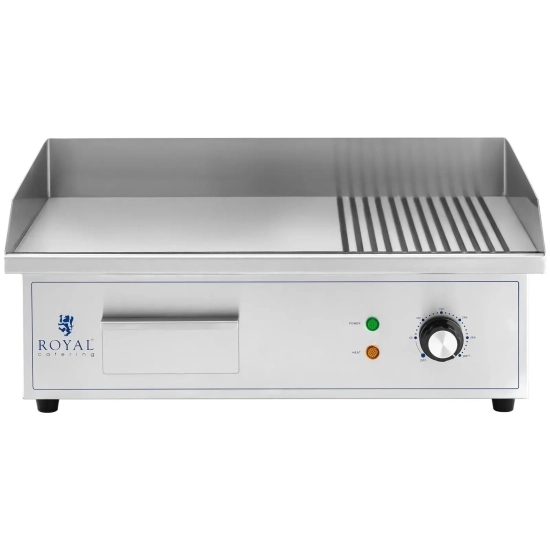 Royal Catering Grill elektryczny płyta grillowa gładka ryflowana 548 x 350