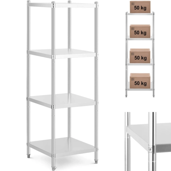 Royal Catering Regał metalowy magazynowy gastronomiczny do 200 kg 60 x 60
