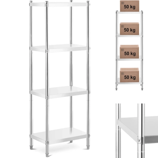 Royal Catering Regał metalowy magazynowy gastronomiczny do 200 kg 60 x 40