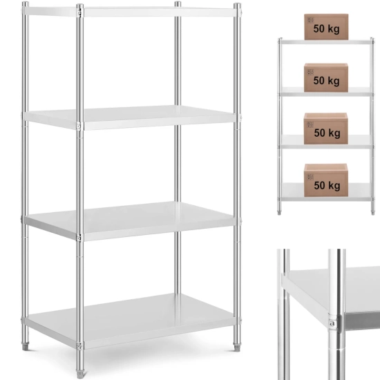Royal Catering Regał metalowy magazynowy gastronomiczny do 200 kg 100 x 60