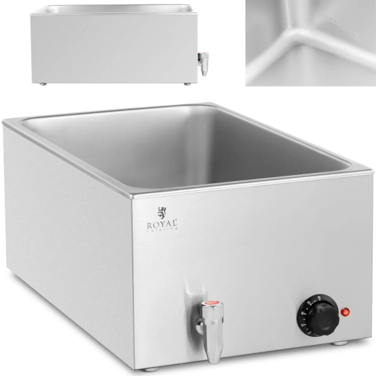 Royal Catering Bemar podgrzewacz elektryczny z kranem do pojemników GN 1/1