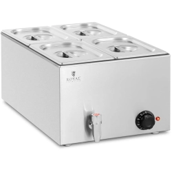 Royal Catering Bemar podgrzewacz elektryczny z kranem 4 x GN 1/4 600 W