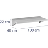 Royal Catering Półka ścienna wisząca kuchenna ze stali do 80 kg 100 x 40 cm
