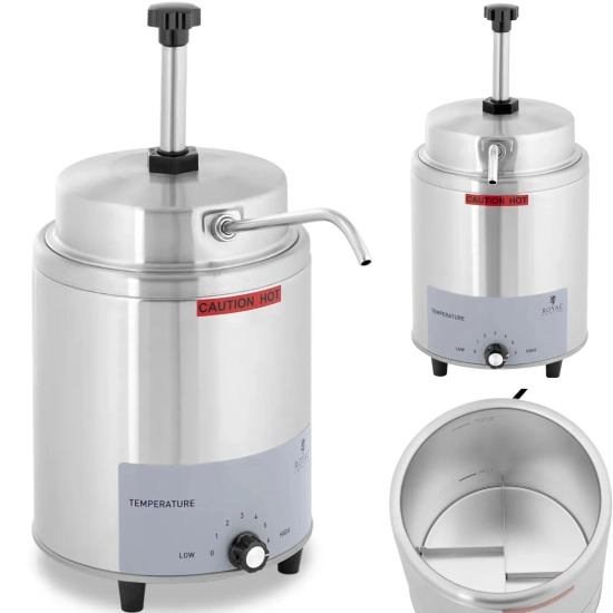 Royal Catering Podgrzewacz do sosów elektryczny z dyspenserem pompką 3.3 l