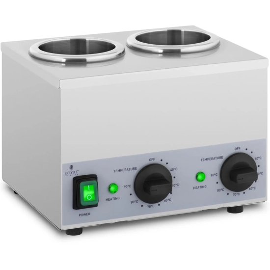Royal Catering Podgrzewacz do butelek sosów na ciepło 2x 1L 40-90C 400W