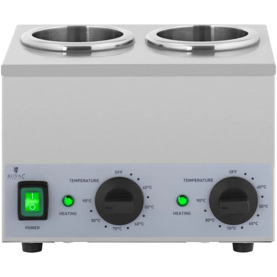 Royal Catering Podgrzewacz do butelek sosów na ciepło 2x 1L 40-90C 400W