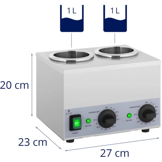 Royal Catering Podgrzewacz do butelek sosów na ciepło 2x 1L 40-90C 400W