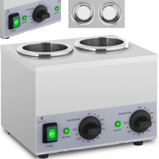Royal Catering Podgrzewacz do butelek sosów na ciepło 2x 1L 40-90C 400W