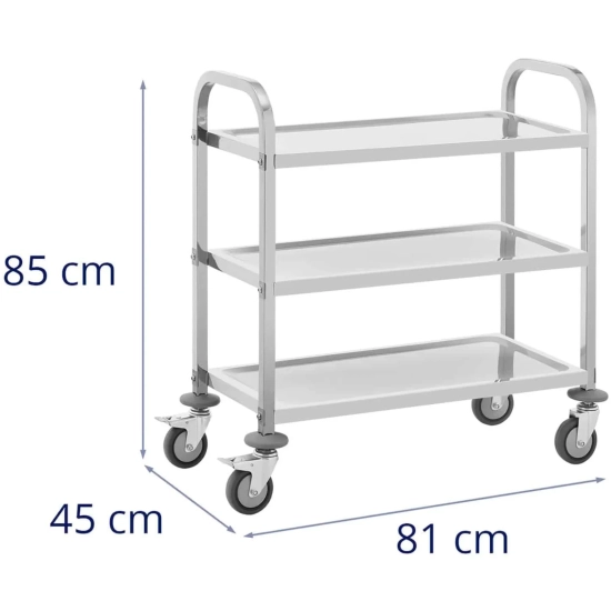 Royal Catering Wózek kelnerski cateringowy do serwowania 3 półki 69 x 34