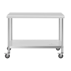 Royal Catering Stół metalowy gastronomiczny na kółkach z półką STAL 60 x