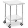 Royal Catering Stół blat roboczy na kółkach 2 poziomy 60 x 60 cm STAL do