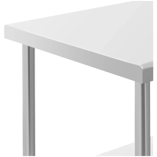 Royal Catering Stół blat roboczy na kółkach 2 poziomy 60 x 60 cm STAL do