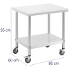 Royal Catering Stół blat roboczy na kółkach 2 poziomy 60 x 80 cm STAL do
