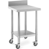 Royal Catering Stół blat roboczy na kółkach z rantem 2 poziomy 60 x 60 cm