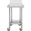 Royal Catering Stół blat roboczy na kółkach z rantem 2 poziomy 60 x 60 cm