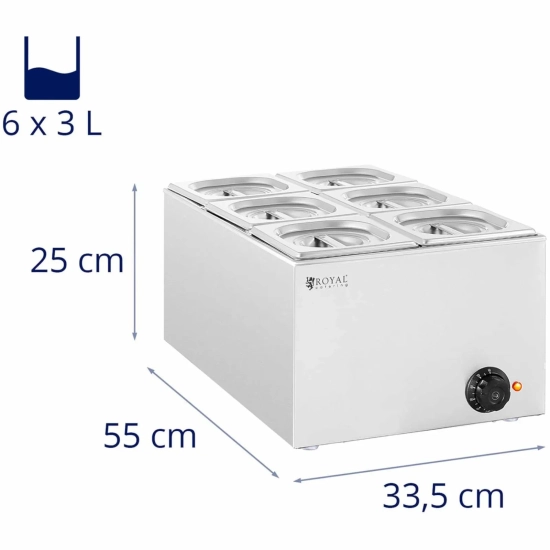 Royal Catering Bemar podgrzewacz elektryczny 6 x GN 1/6 640 W