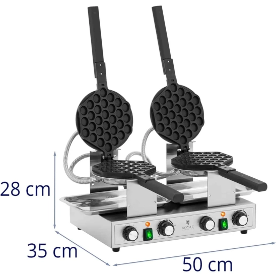 Royal Catering Gofrownica bąbelkowa podwójna do gofrów bubble waffle