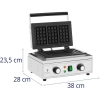 Royal Catering Gofrownica prostokątna na 3 gofry belgijskie TEFLON 1500 W