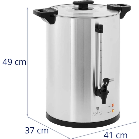 Royal Catering Zaparzacz do kawy herbaty z kranem 20 l 1650 W srebrny